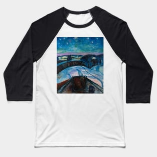 Starry Night by Munch Baseball T-Shirt